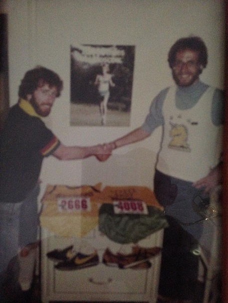 Bill Kehner with friend Ron Ferguson prior to the Sea Isle island run circa 1980.