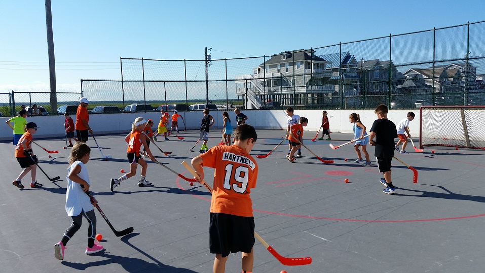Children between the ages of 6 and 12 learned basic fundamentals, such as stick handling, shooting and passing.