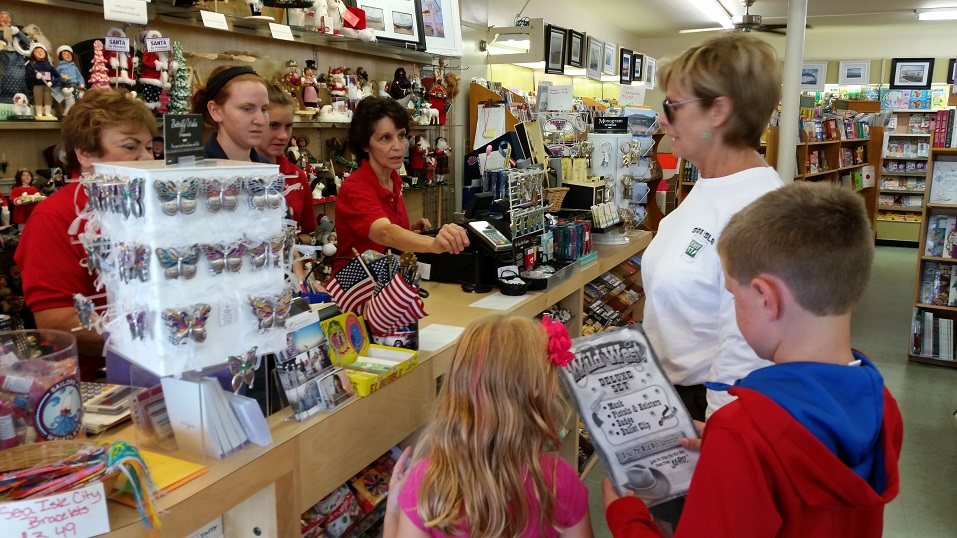 Customers pick up some gifts during Labor Day shopping at Dalrymple's Card and Gift Shoppe.