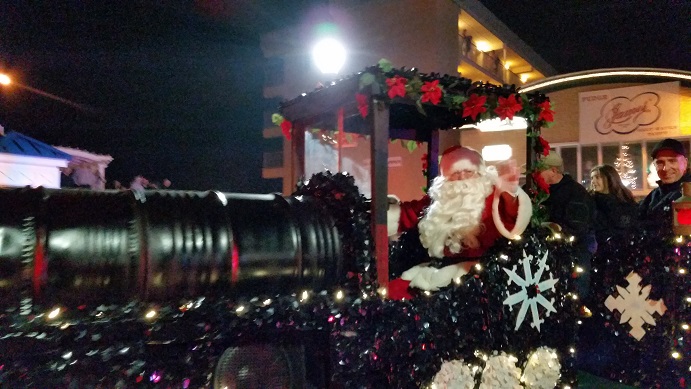 Santa led the Sea Isle City holiday parade in his Polar Express locomotive.