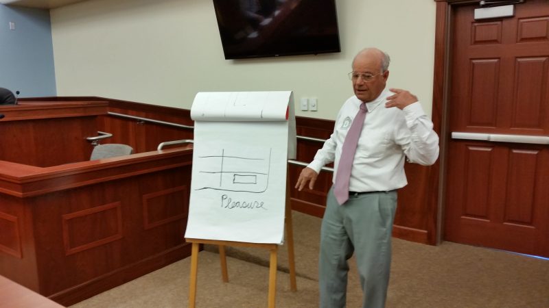 During the Dec. 13 City Council meeting, Councilman Jack Gibson sketched out what he said were flaws in an earlier version of the bump-outs ordinance.