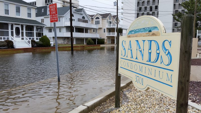 Flooding was up to the curb near the Sands Condominium at the corner of 37th Street and Landis Avenue.